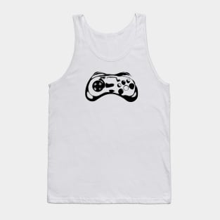 Black Vector Illustration of Video Game Controller Tank Top